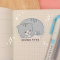 Tired Cat Waterproof Sticker