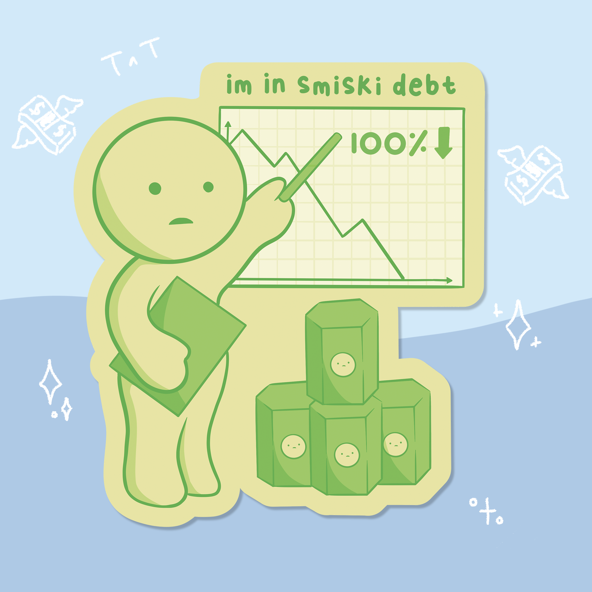 Smisk Debt Waterproof Sticker