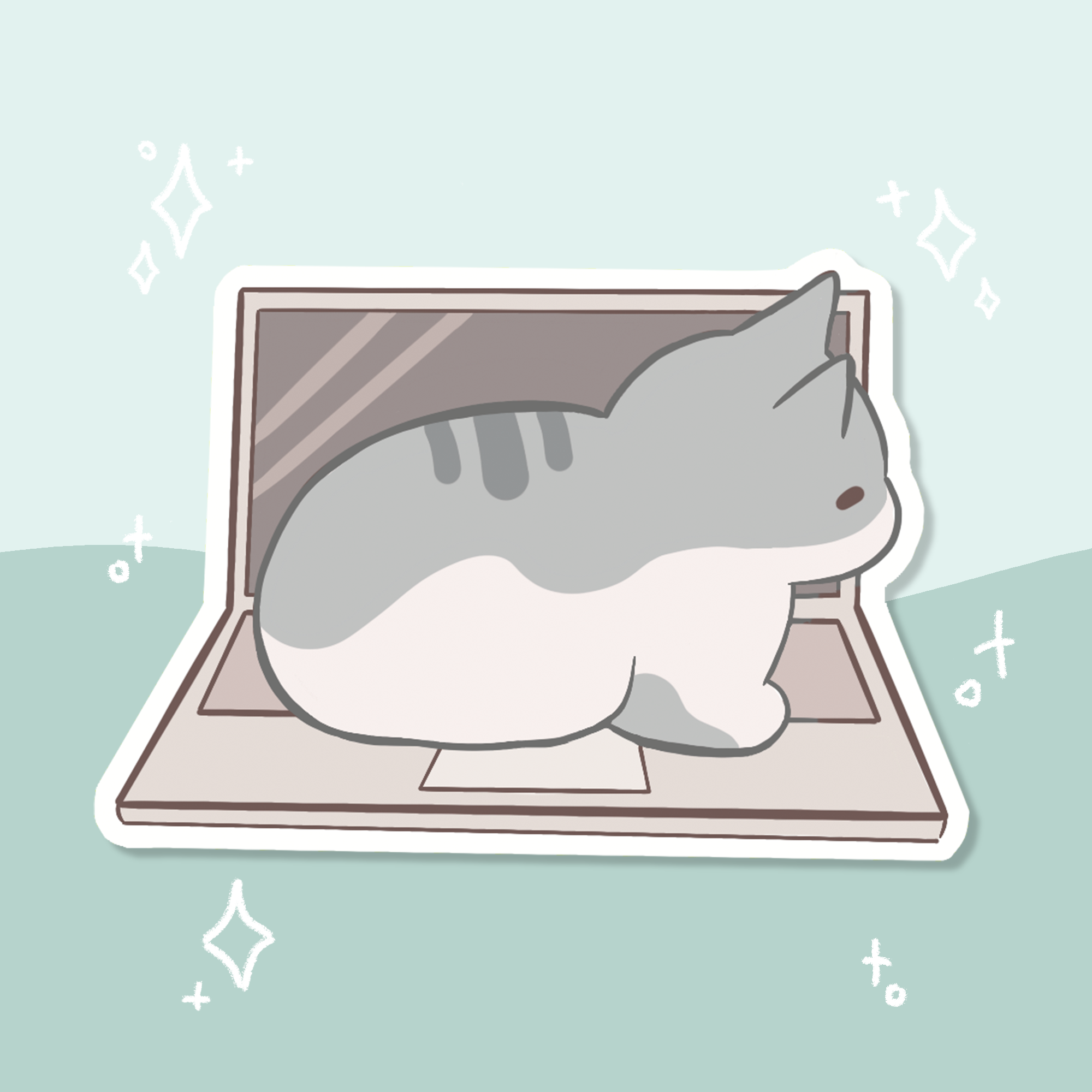 Work Cat Waterproof Sticker