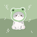 Frog Cat Waterproof Sticker