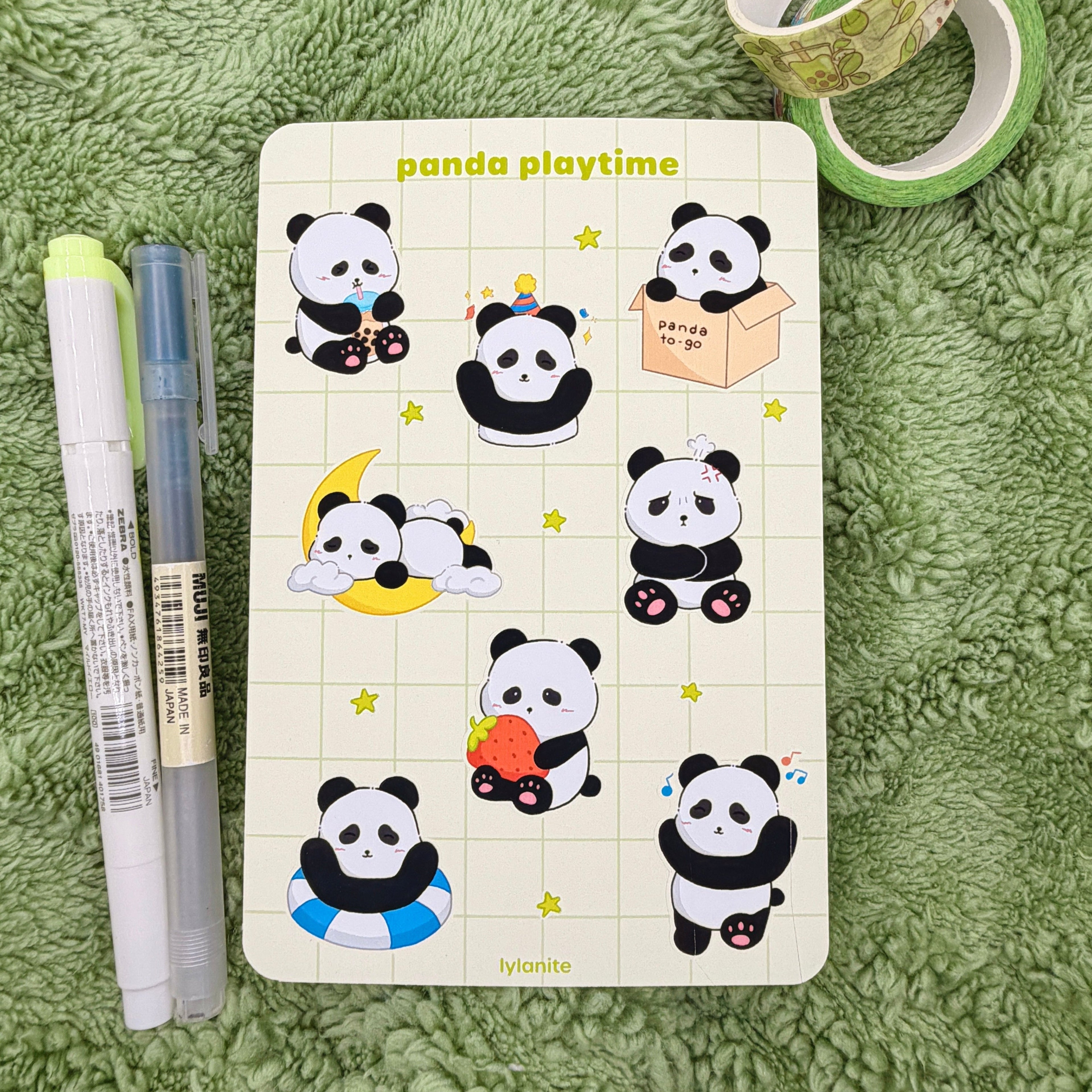 Panda Playtime Sticker Sheet