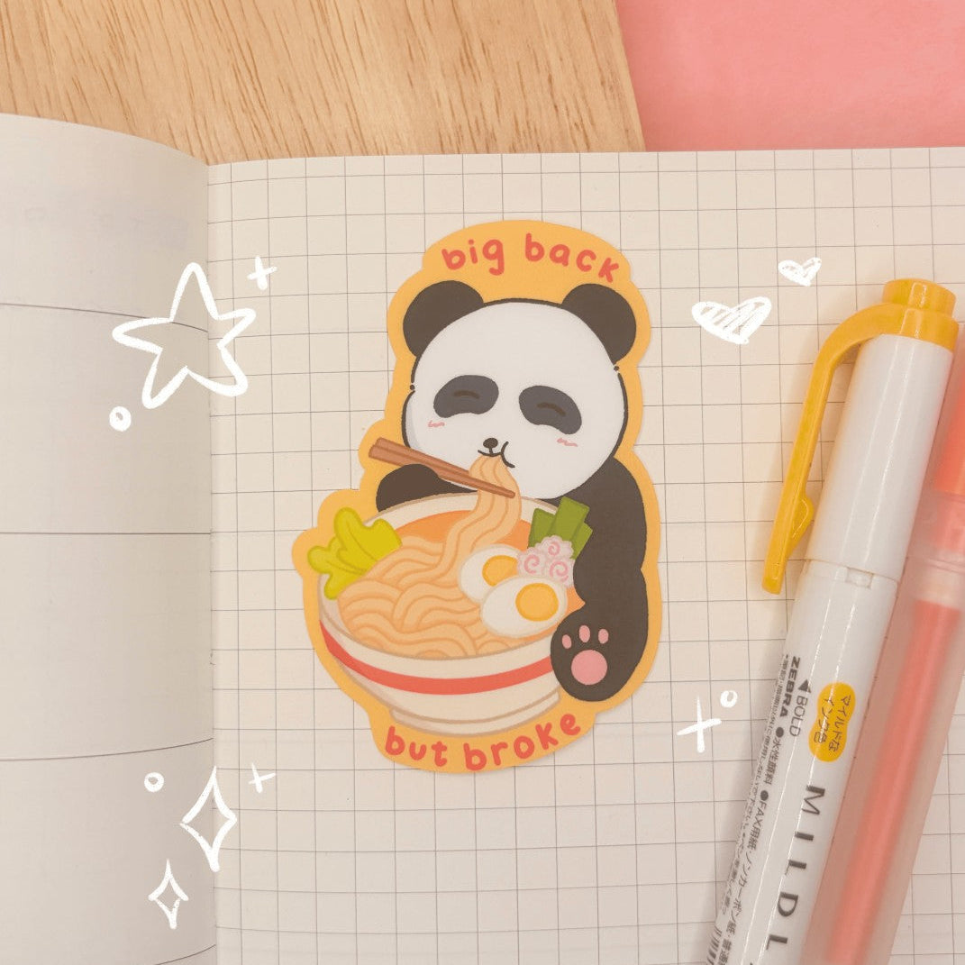 Panda Big Back Waterproof Sticker