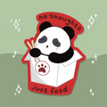 Panda No Thoughts Just Food Waterproof Sticker