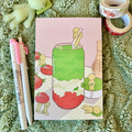 Smiski Strawberry Matcha Latte Art Print