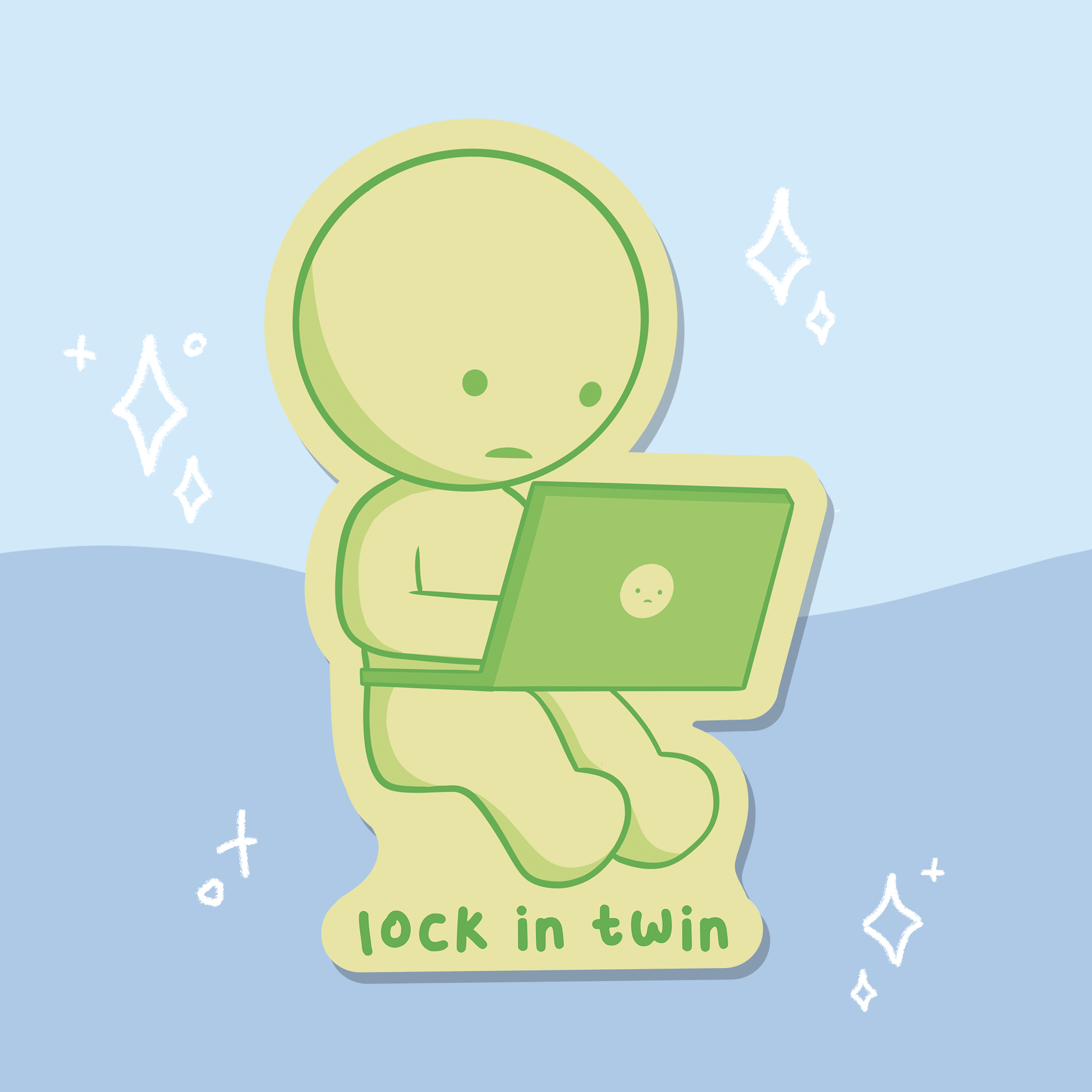 Smiski Lock In Waterproof Sticker
