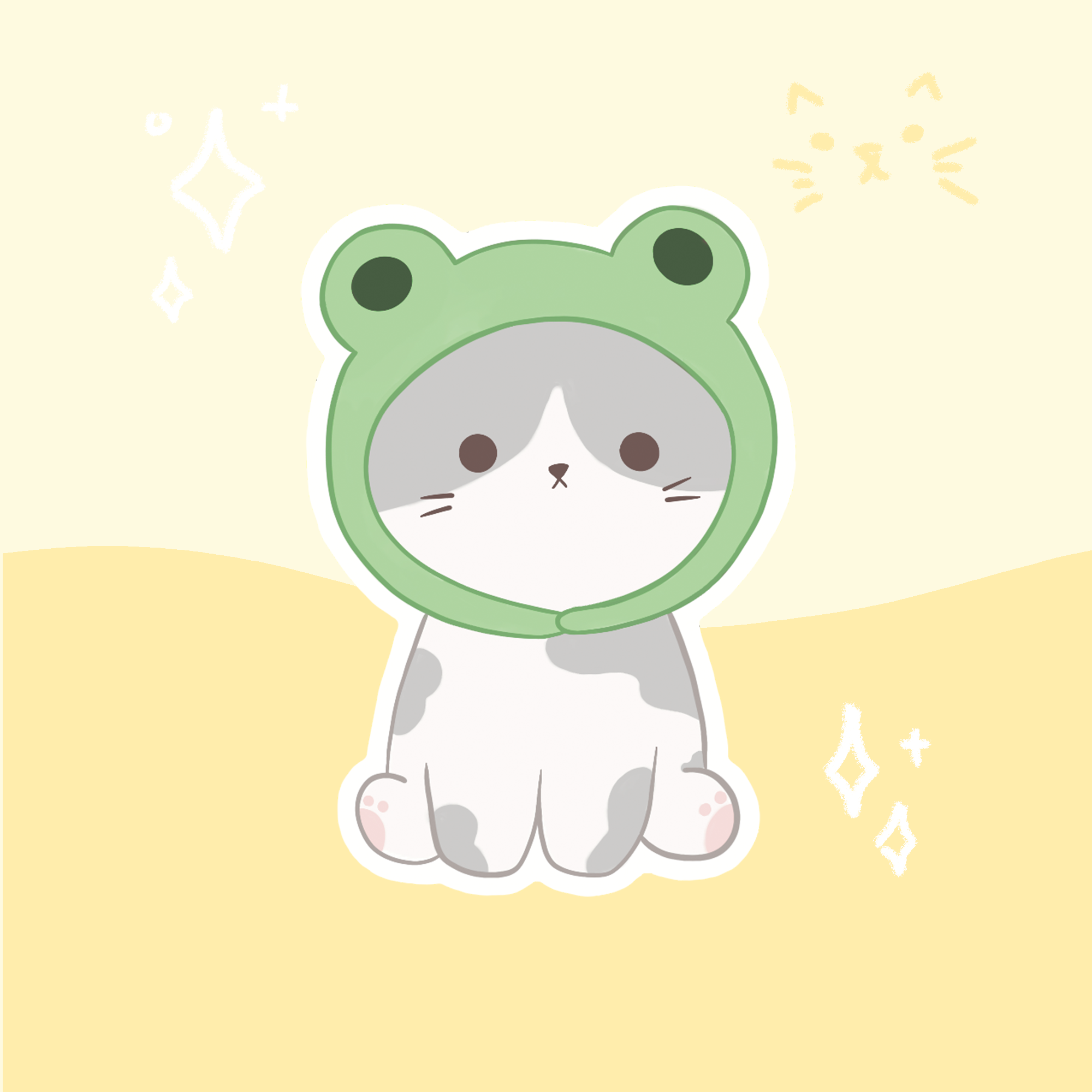 Frog Cat Sticker