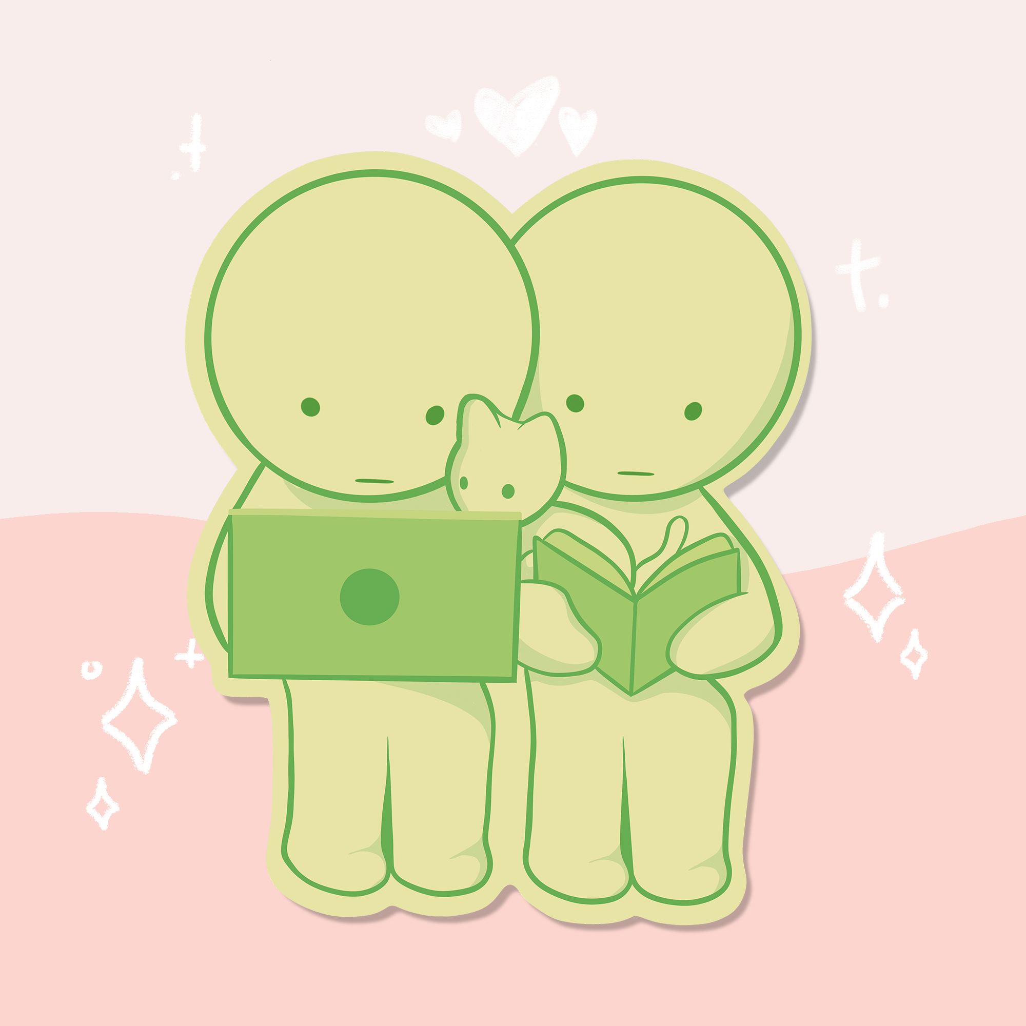 Smiski Couple Sticker